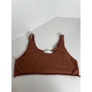 Talentless Women’s Ultra Crop Raw Hem Tank Top Brown Size Small
